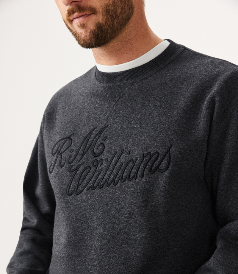 RMW Script Crew Neck Sweater - Charcoal-3