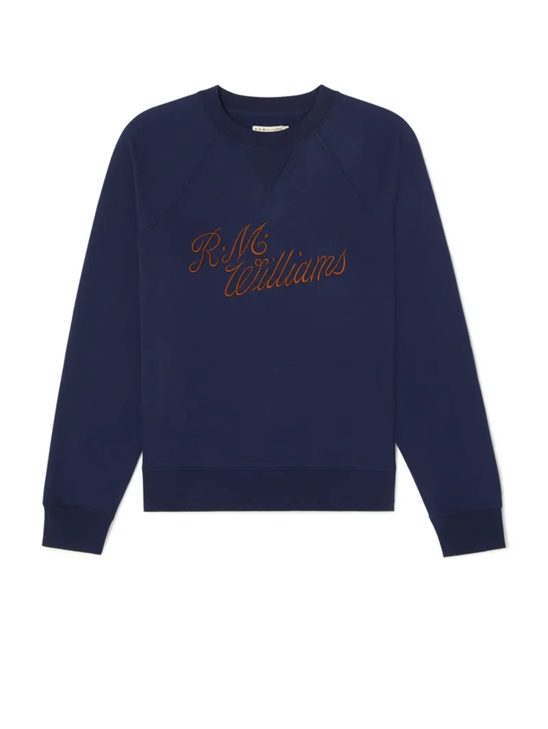 RMW Script Crew Neck - Navy Blue