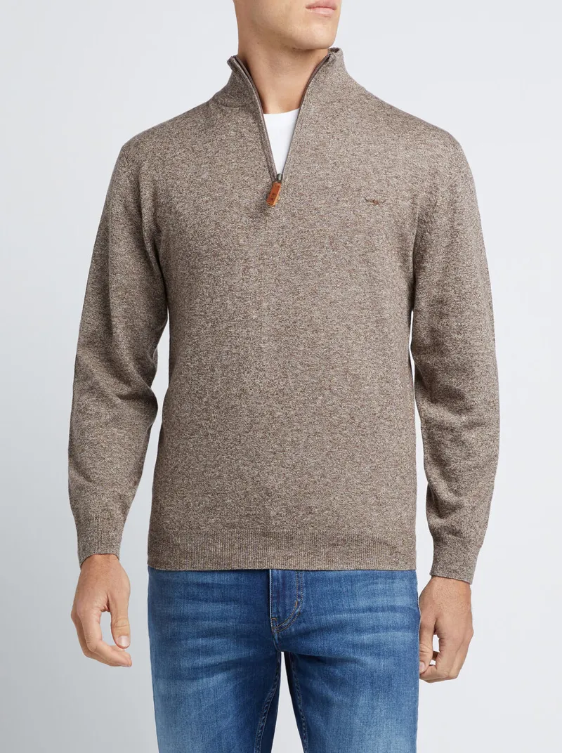 R.M.Williams Ernest 1 4 Zip Sweater Espresso