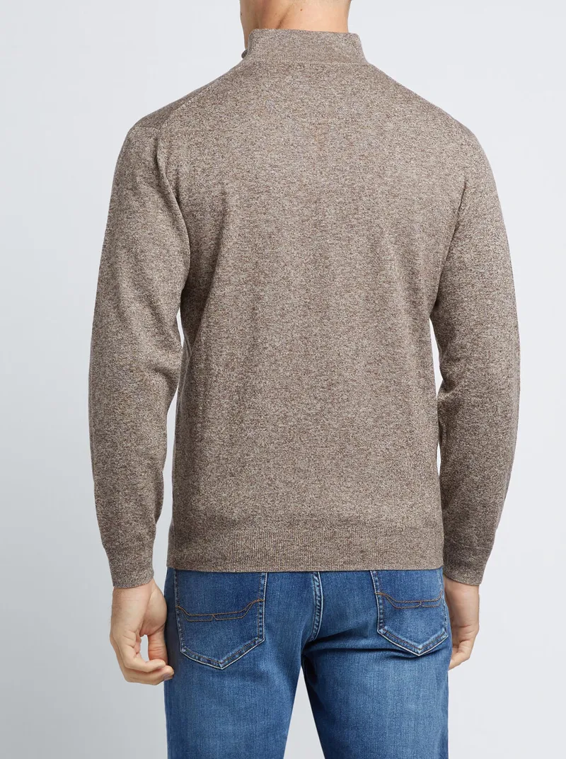 R.M.Williams Ernest 1/4 Zip Sweater - Espresso-2