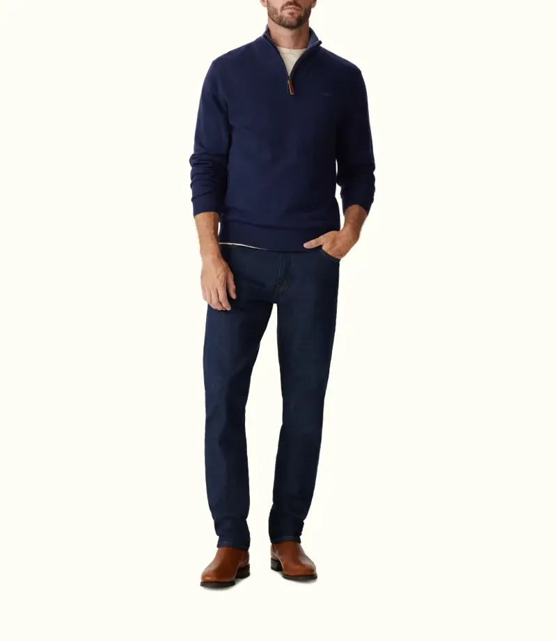 RMW Ernest 1/4 Zip Sweater - Navy-4