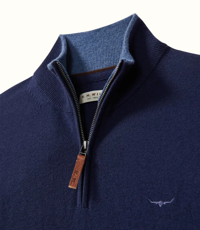RMW Ernest 1/4 Zip Sweater - Navy-2