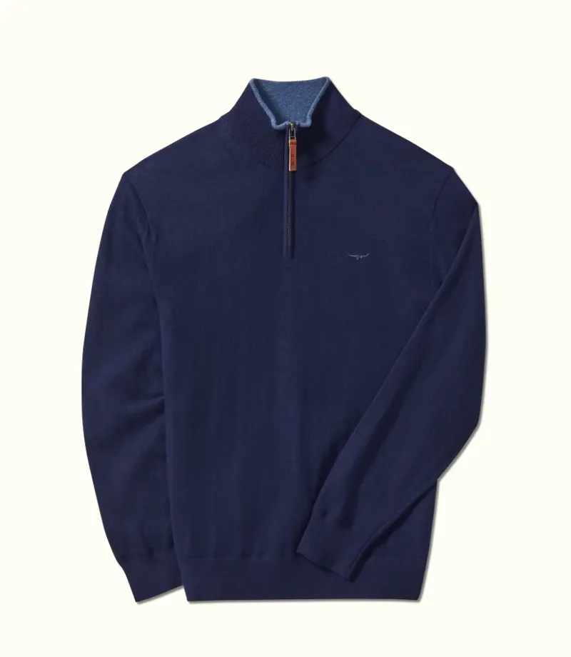 RMW Ernest 1/4 Zip Sweater - Navy-1