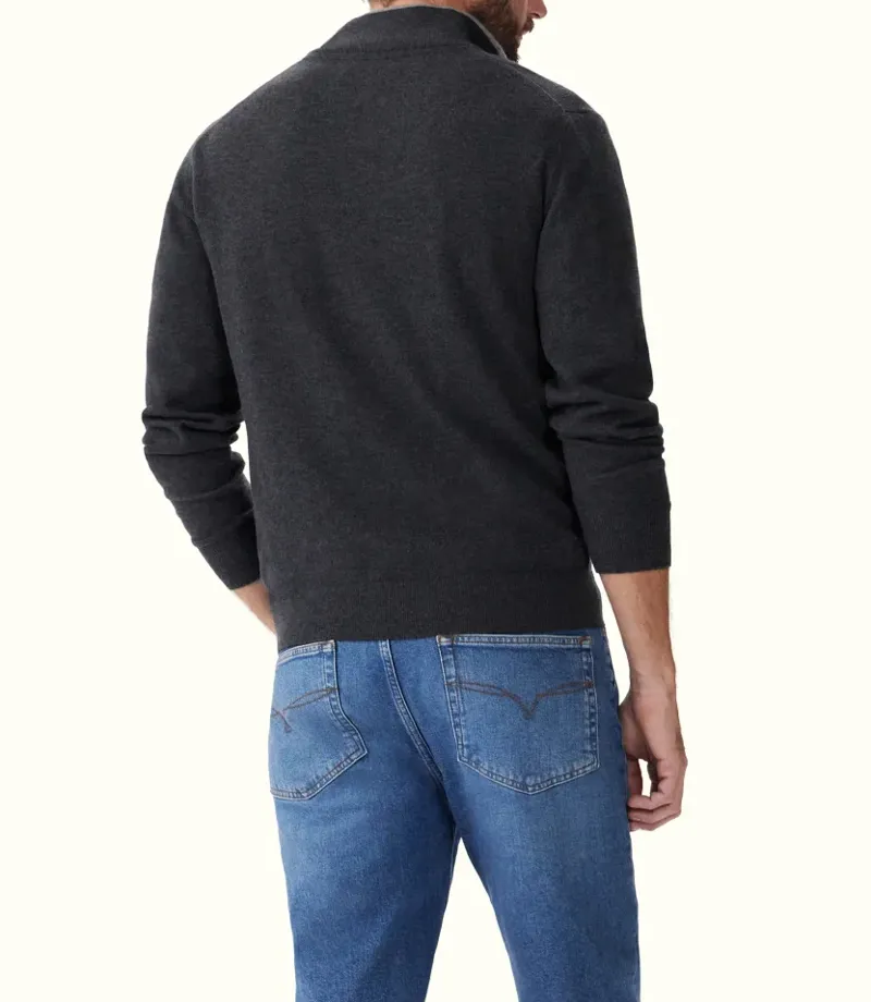 R.M.Williams Ernest Gents 1/4 Zip Sweater - Charcoal-2