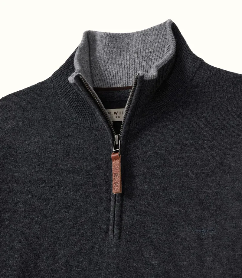 R.M.Williams Ernest Gents 1/4 Zip Sweater - Charcoal-4