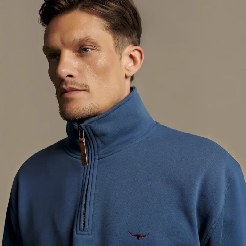 RMW Mulyungarie Quarter-Zip Sweatshirt - Mid Blue-2
