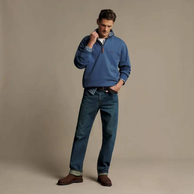 RMW Mulyungarie Quarter-Zip Sweatshirt - Mid Blue-1