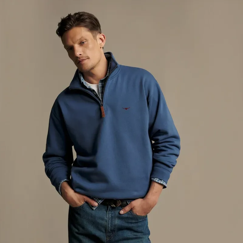RMW Mulyungarie Quarter-Zip Sweatshirt - Mid Blue