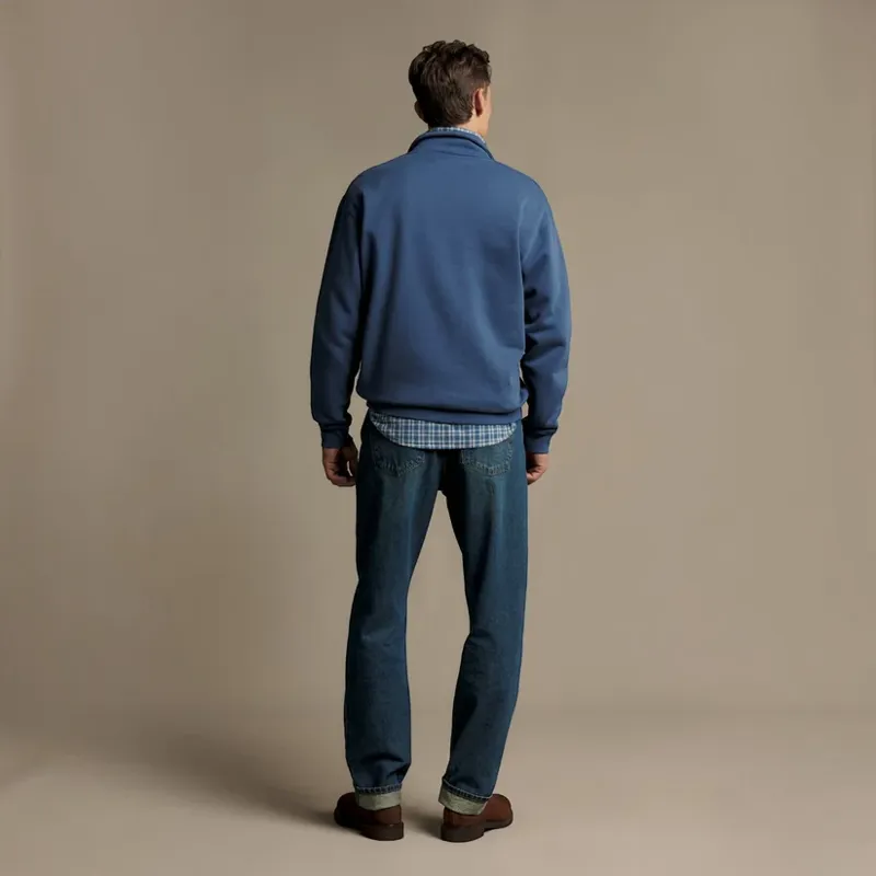 RMW Mulyungarie Quarter-Zip Sweatshirt - Mid Blue-3