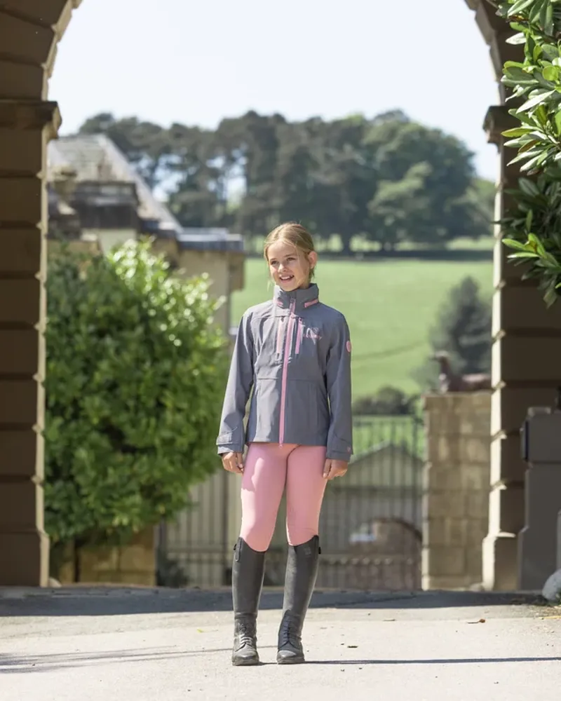 Equidry Children's Water Repellent Leggings Pale Pink/ Grey-1
