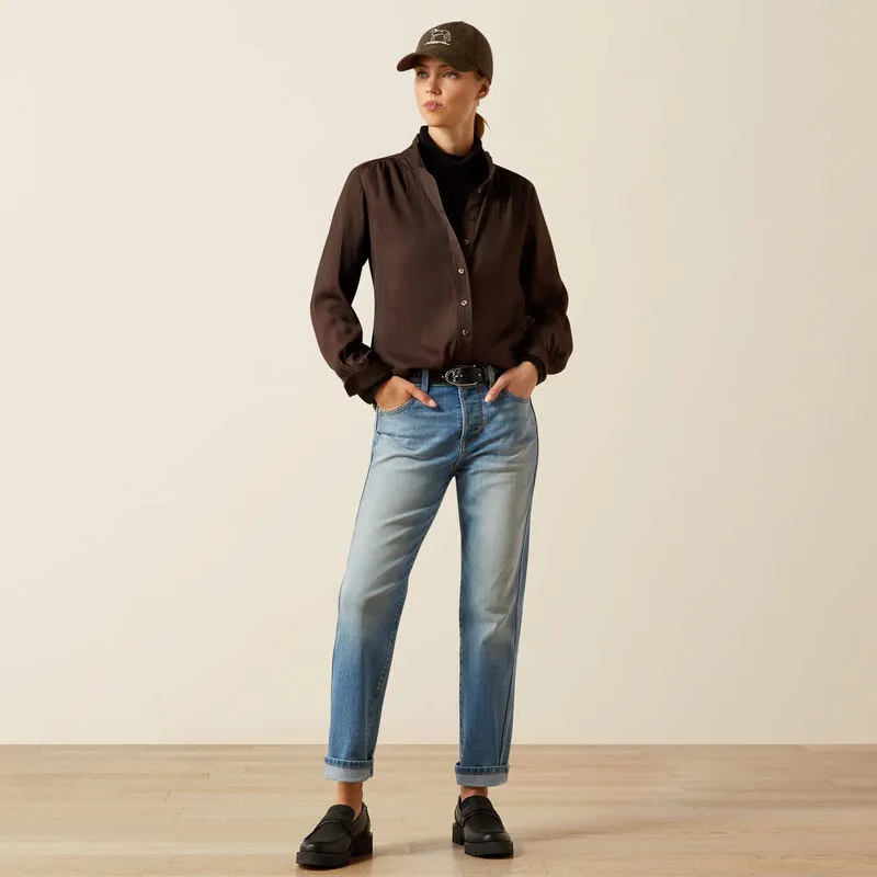 Ariat Ladies Kildwick Blouse - Coffee Bean-2