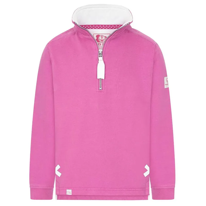 Lazy Jacks Girls 1/4 Zip Sweatshirt - Raspberry-1