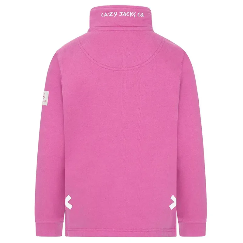 Lazy Jacks Girls 1/4 Zip Sweatshirt - Raspberry-2