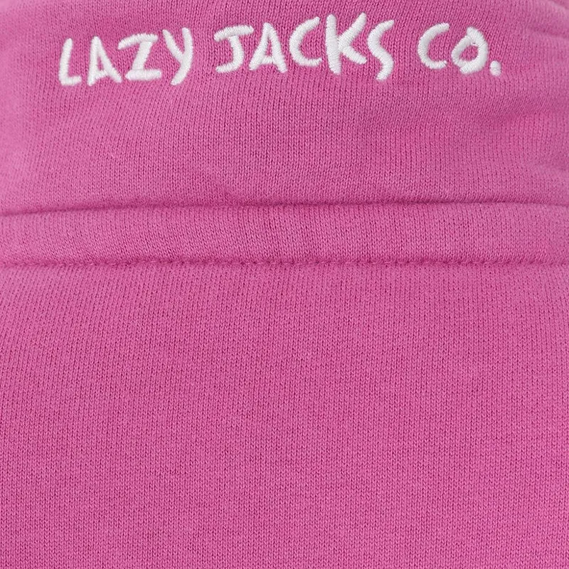 Lazy Jacks Girls 1/4 Zip Sweatshirt - Raspberry-4