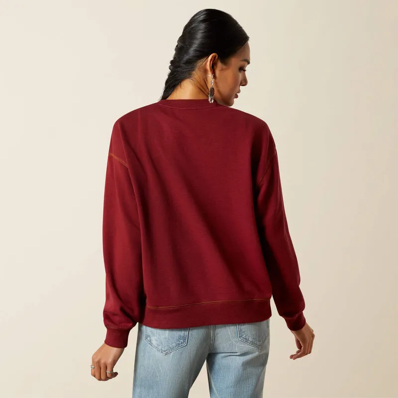 Ariat Ladies Lasso Sweatshirt - Cabernet-1
