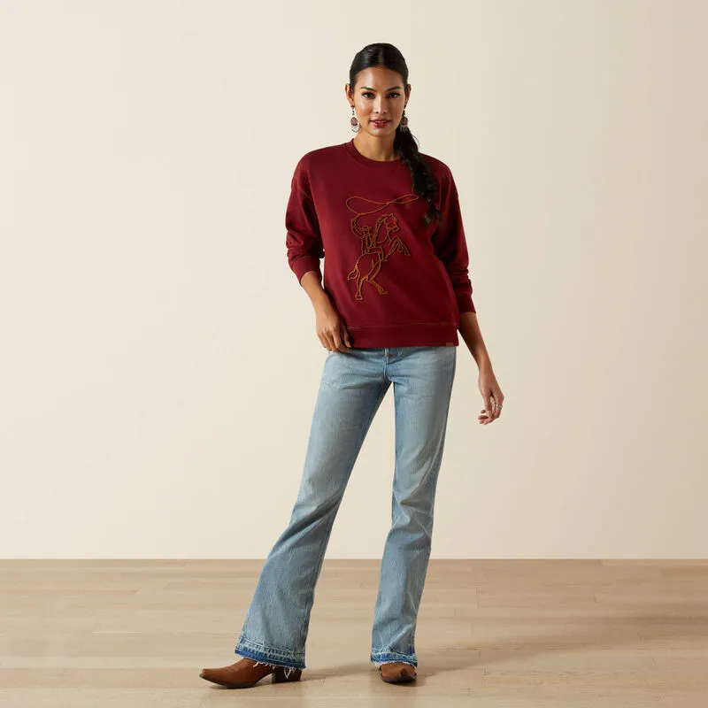 Ariat Ladies Lasso Sweatshirt - Cabernet-2