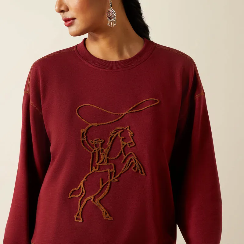 Ariat Ladies Lasso Sweatshirt - Cabernet-3