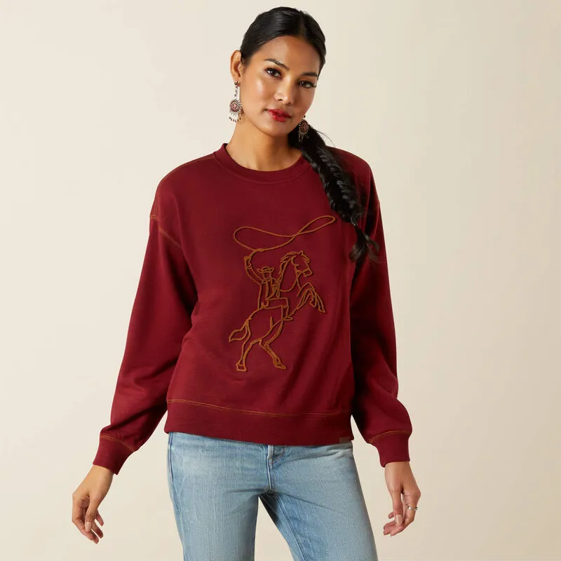 Ariat Ladies Lasso Sweatshirt - Cabernet