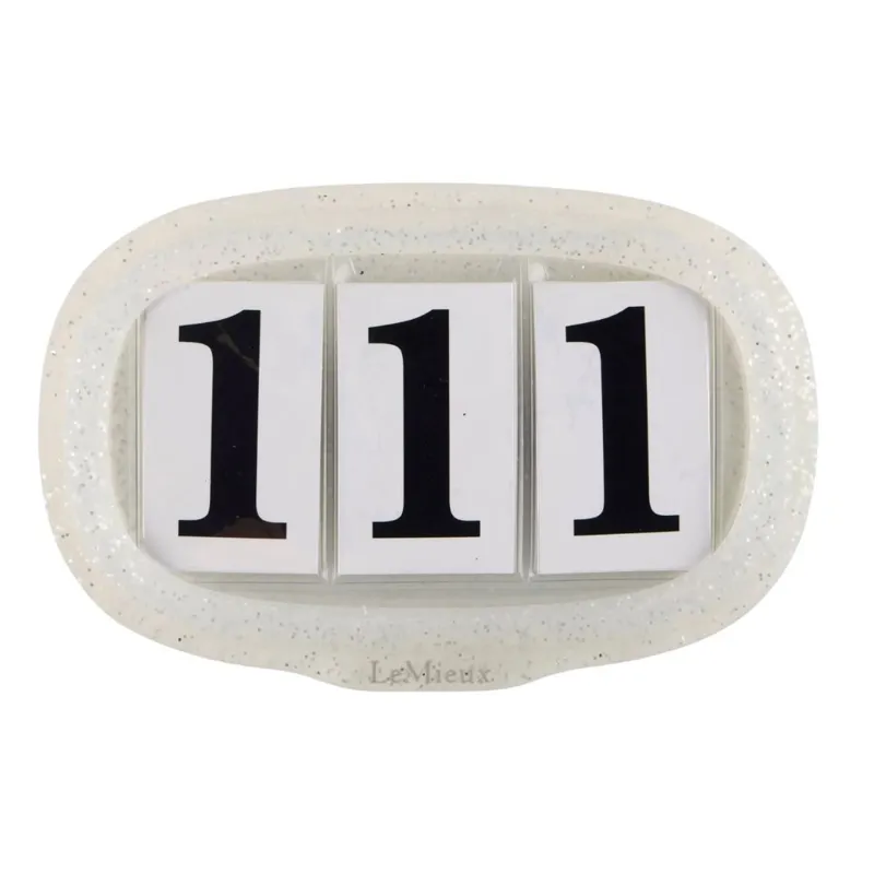 LeMieux Saddle Pad Number Holder - Silver Glitter