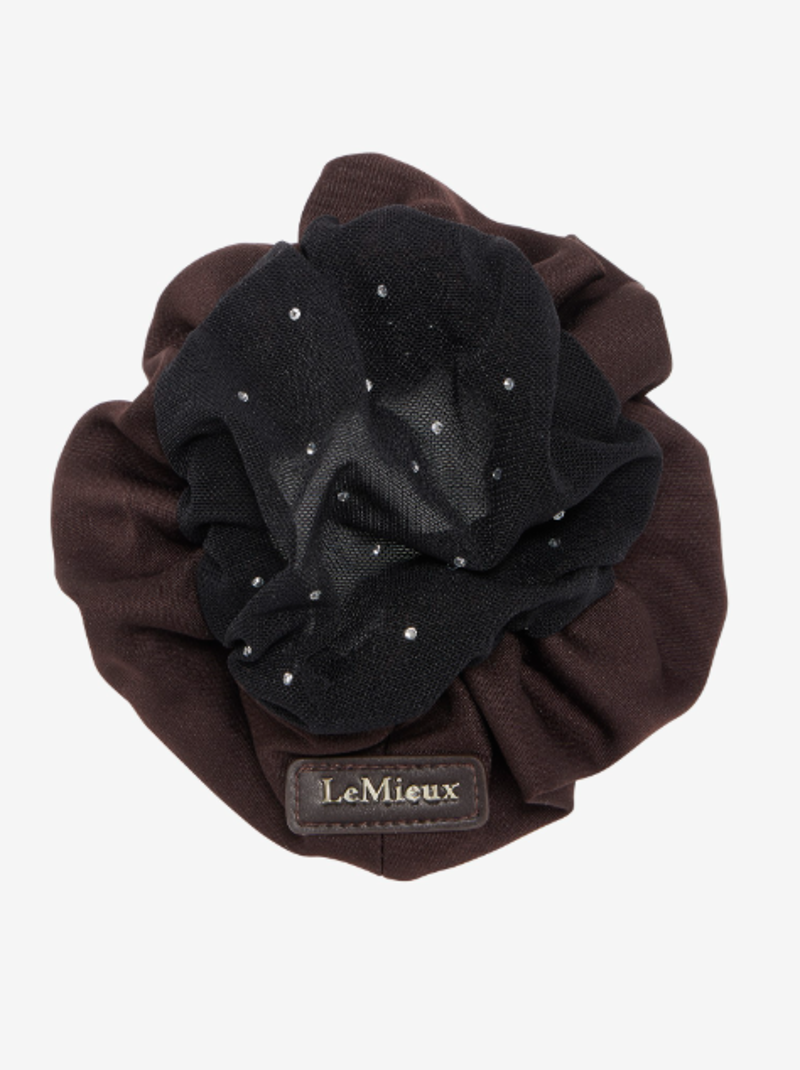 LeMieux Scrunchie With Crystal Hair Net Brown/ Black