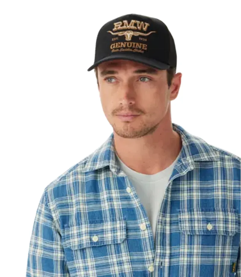 RMW Genuine Longhorn Trucker Cap - Worker Black-3