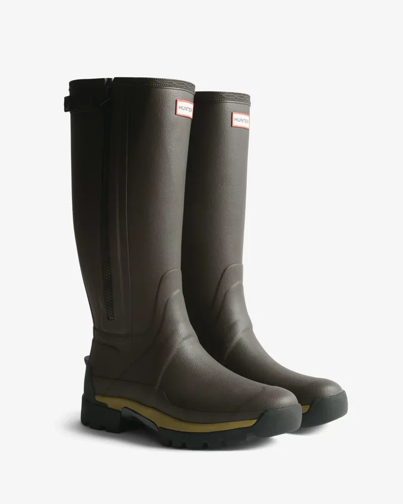 Hunter Womens Balmoral Tall Zip Up Boot Neo Lined - Chocolate Brown-1