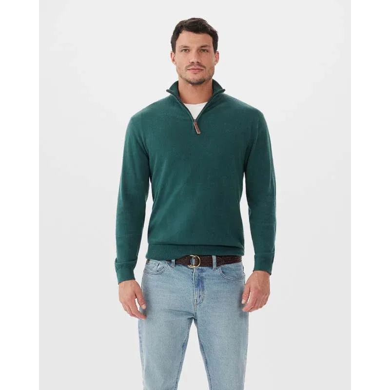 RMW Ernest Gents 1/4 Zip Sweater - Forest Green-3