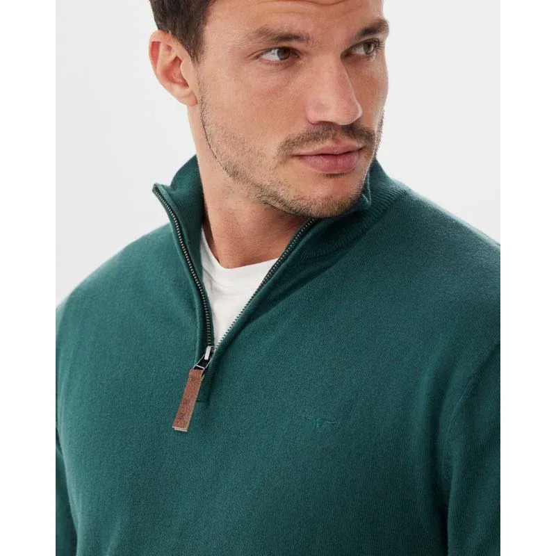 RMW Ernest Gents 1/4 Zip Sweater - Forest Green-1