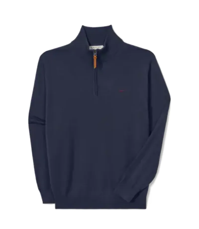 RMW Ernest Merino 1/4 Zip Knit - Navy