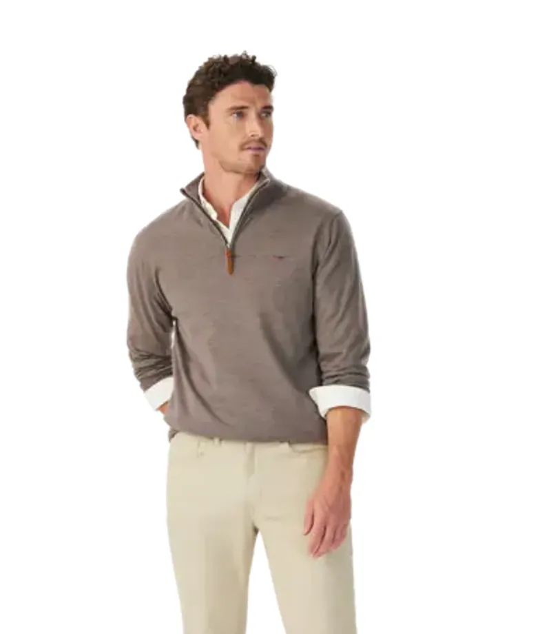 RMW Ernest Merino 1/4 Zip Knit - Nutmeg-1