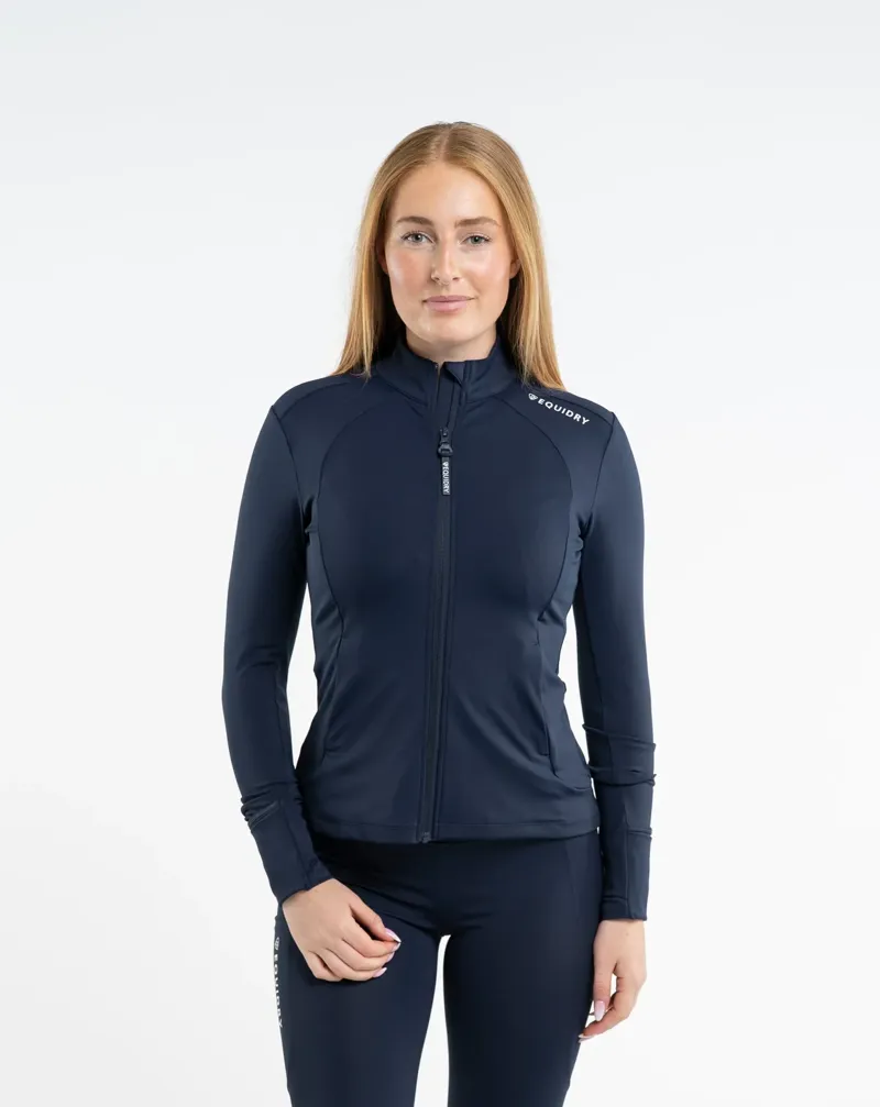 Equidry Water Repellent Zip Up Top - Navy