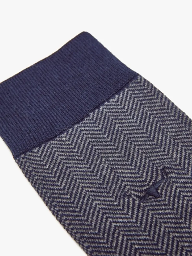 RMW Nelson Sock Grey/ Navy-1