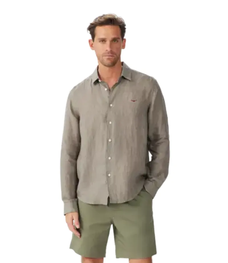 RMW Newman Classic Linen Shirt - Fatigue-1