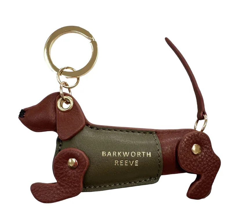 Barkworth Reeve Sausage Dog Keyring - Tan/Khaki