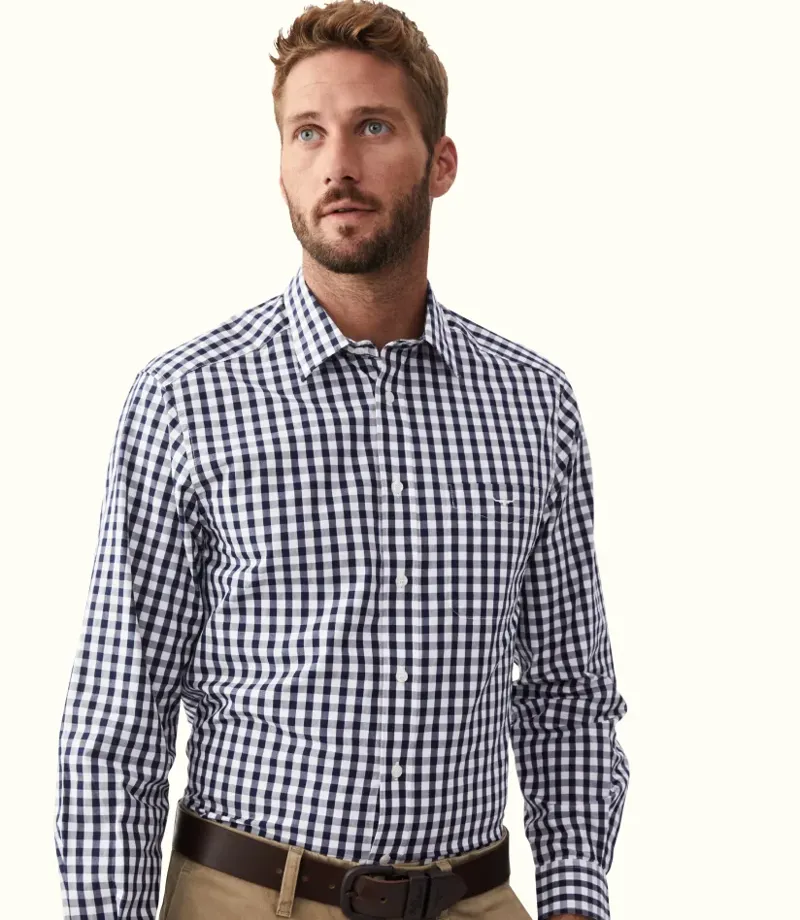 RMW Collins Gents Shirt Navy/ White-5