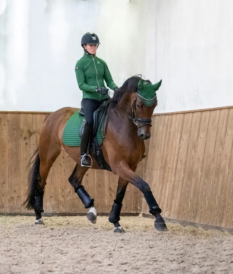 LeMieux Pro Sport Suede Dressage Square - Hunter Green-10