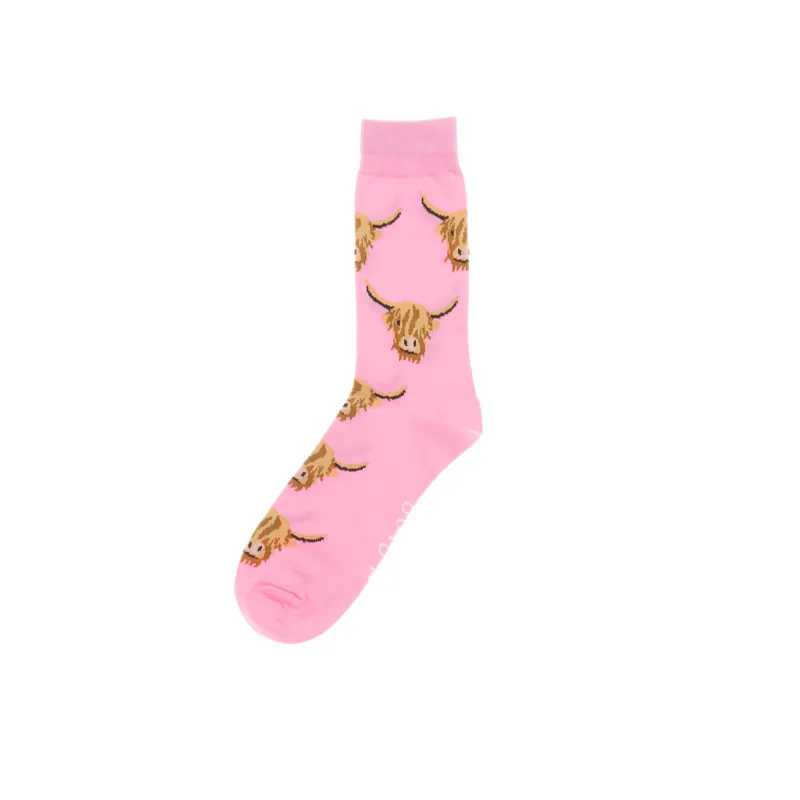 ShuttleSocks Adult Highland Cow Socks - Pink