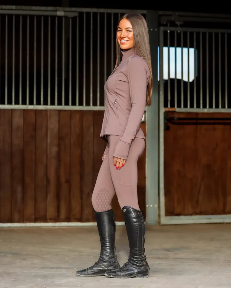Equidry Water Repellent Zip Up Top - Mocha-1