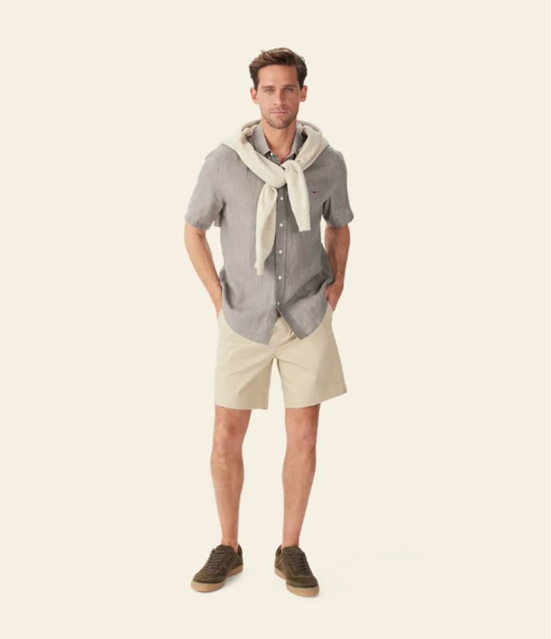 RMW Newman Short Sleeve Linen Shirt - Fatigue-2