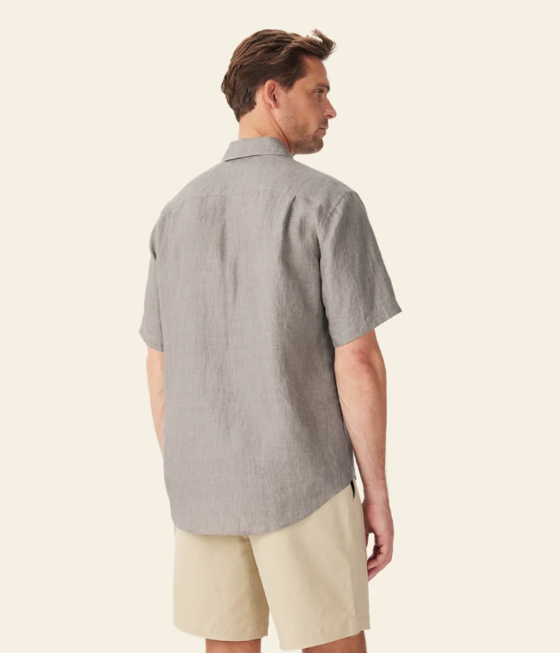 RMW Newman Short Sleeve Linen Shirt - Fatigue-3