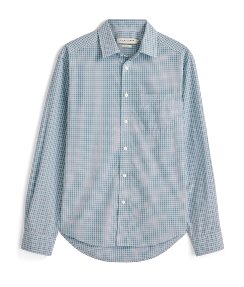 RMW Quinn Poplin Check Shirt - Green 
