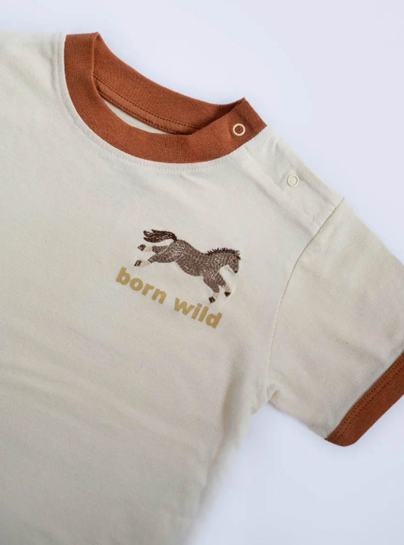Sew Aneira 'Born Wild' Embroidered Tshirt - Retro-2