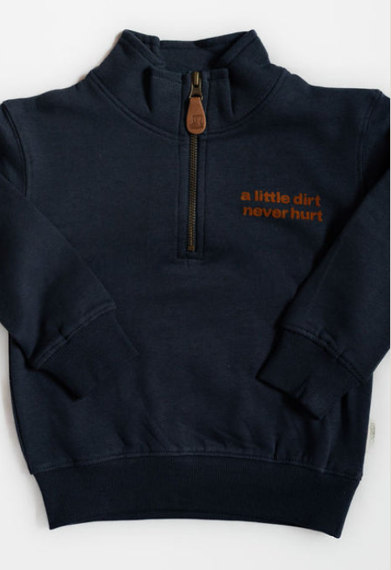 Sew Aneira 'A Little Dirt' Organic Cotton 1/4 Zip - Blue Nights