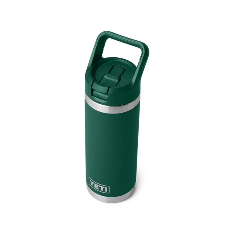 YETI Rambler 18oz Coloured Straw Cap Bottle - Black Forest Green-4