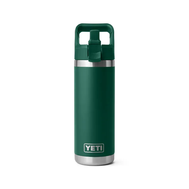 YETI Rambler 18oz Coloured Straw Cap Bottle - Black Forest Green-2