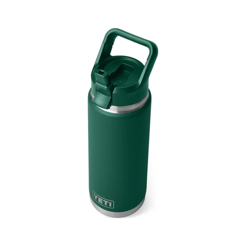 YETI Rambler 26oz Coloured Straw Cap Bottle - Black Forest Green-1