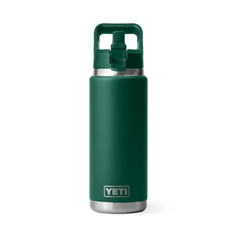 YETI Rambler 26oz Coloured Straw Cap Bottle - Black Forest Green-2