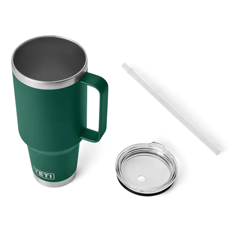 YETI Rambler 42oz Straw Lid Mug - Black Forest Green-1