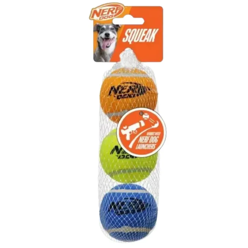 Nerf Dog Squeak Tennis Balls - 3 Pack