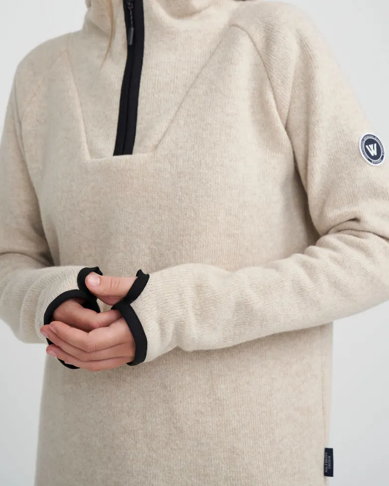Holebrook Judit Hood Windproof Knitted Sweater - Sand-1